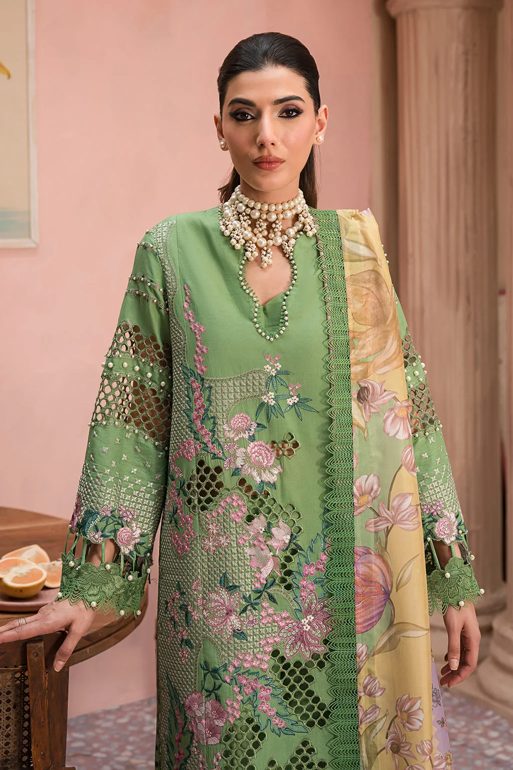 Royal Pakistani Salwar Kameez Guava Green Shade Salwar Suit