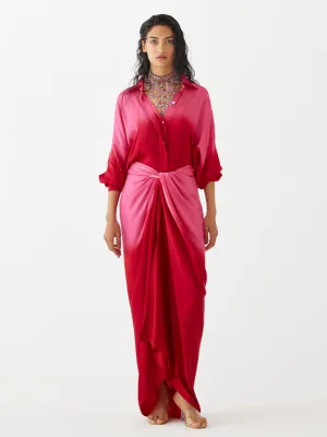 Ruby Shirt Draped Dress
