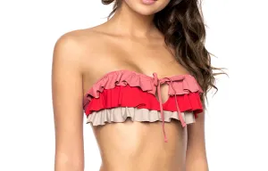 Ruffle Tie Bandeau-Basic Ruched