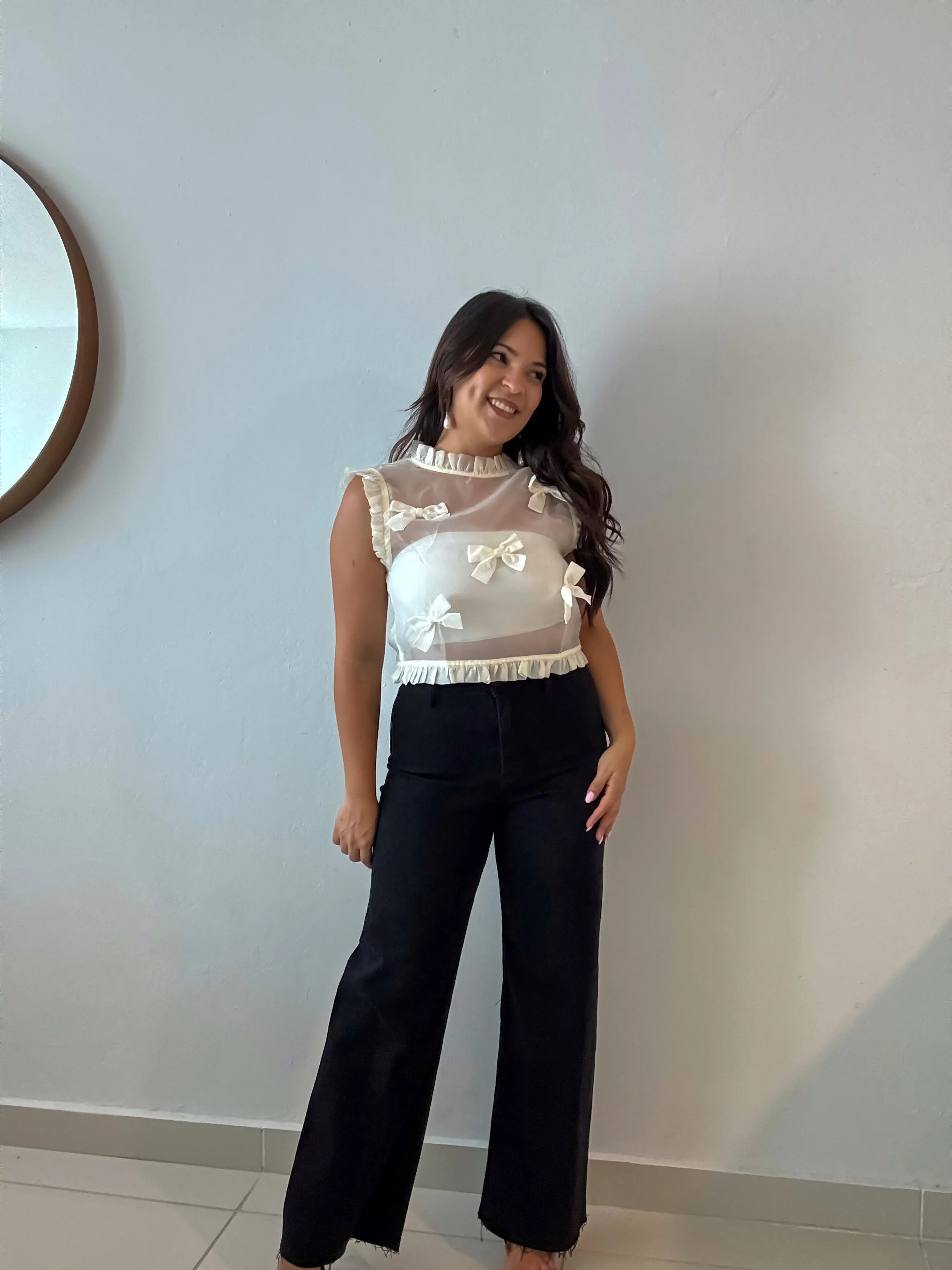 Ruffled Organza Top