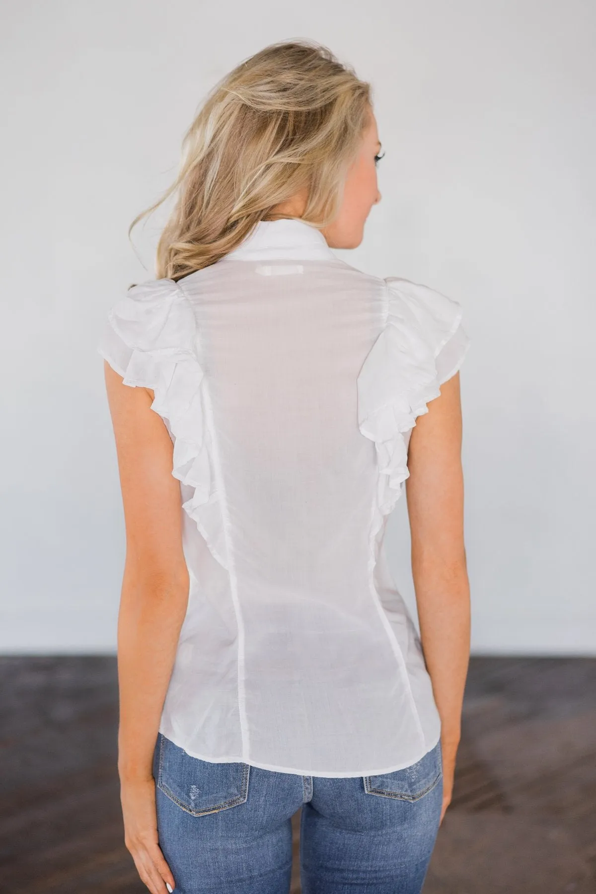 Ruffled Up Cutie Top - White