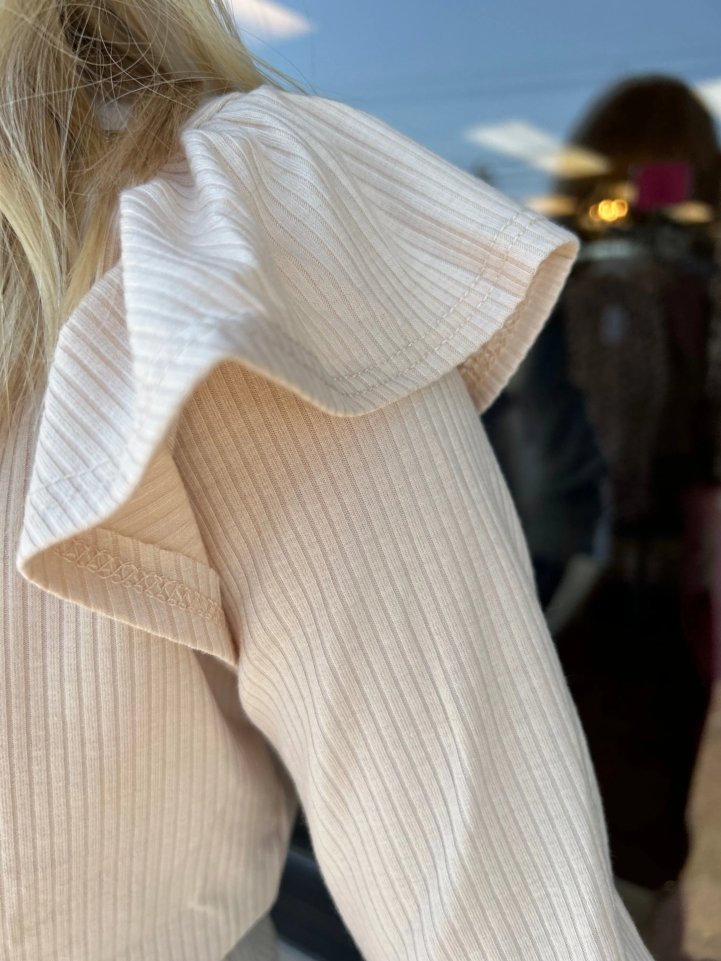 S&S - Girls Ruffle Sleeve Knit Top