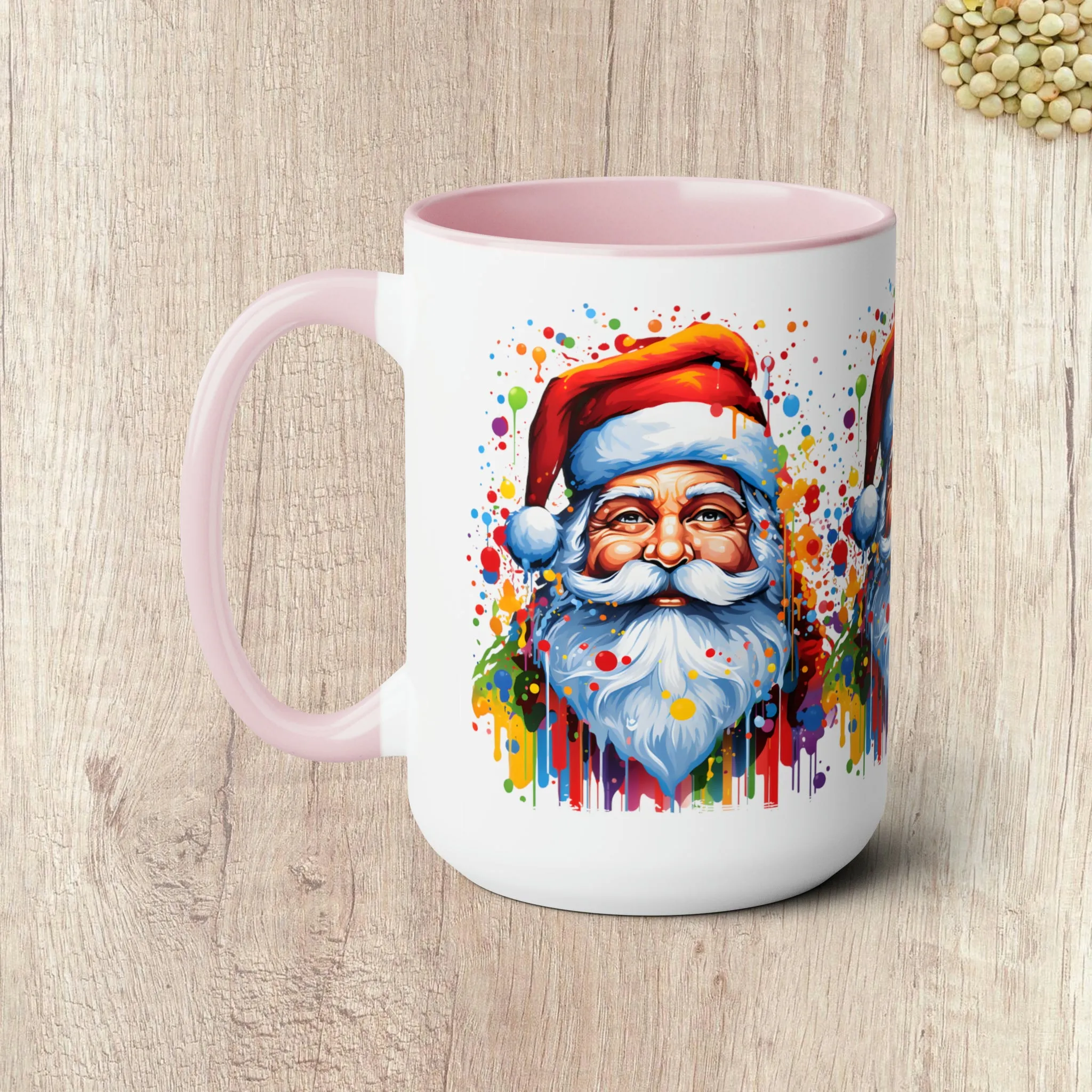 SANTA  - Two-Tone Coffee Mug - 15oz - 5 Color Options