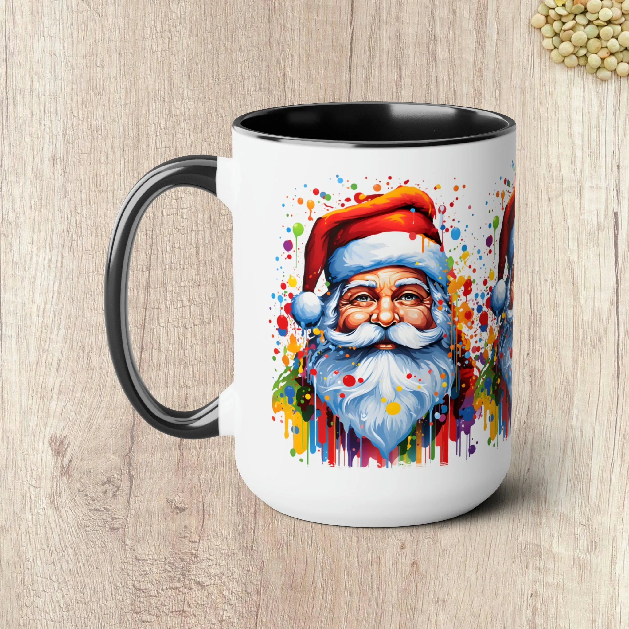 SANTA  - Two-Tone Coffee Mug - 15oz - 5 Color Options