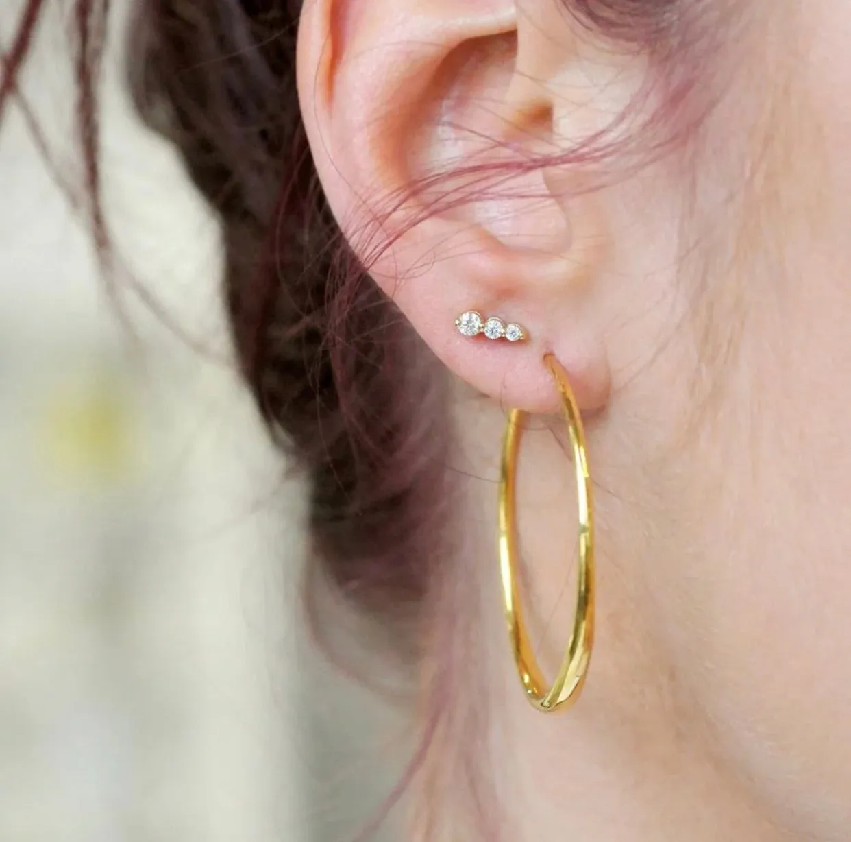 Sapphire Triple Stud Earrings