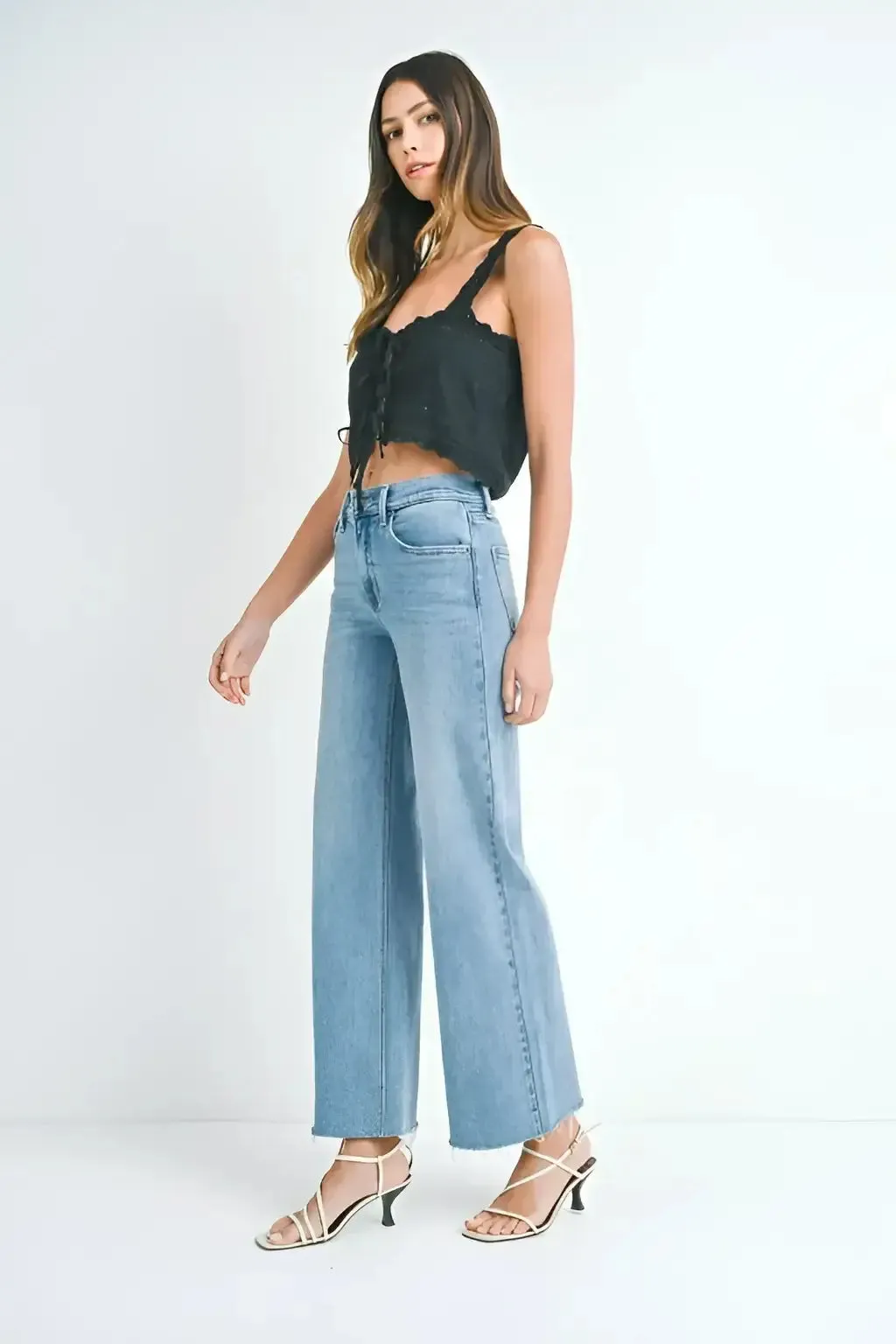 SATIN PINSTRIPE BUTTON UP TOP