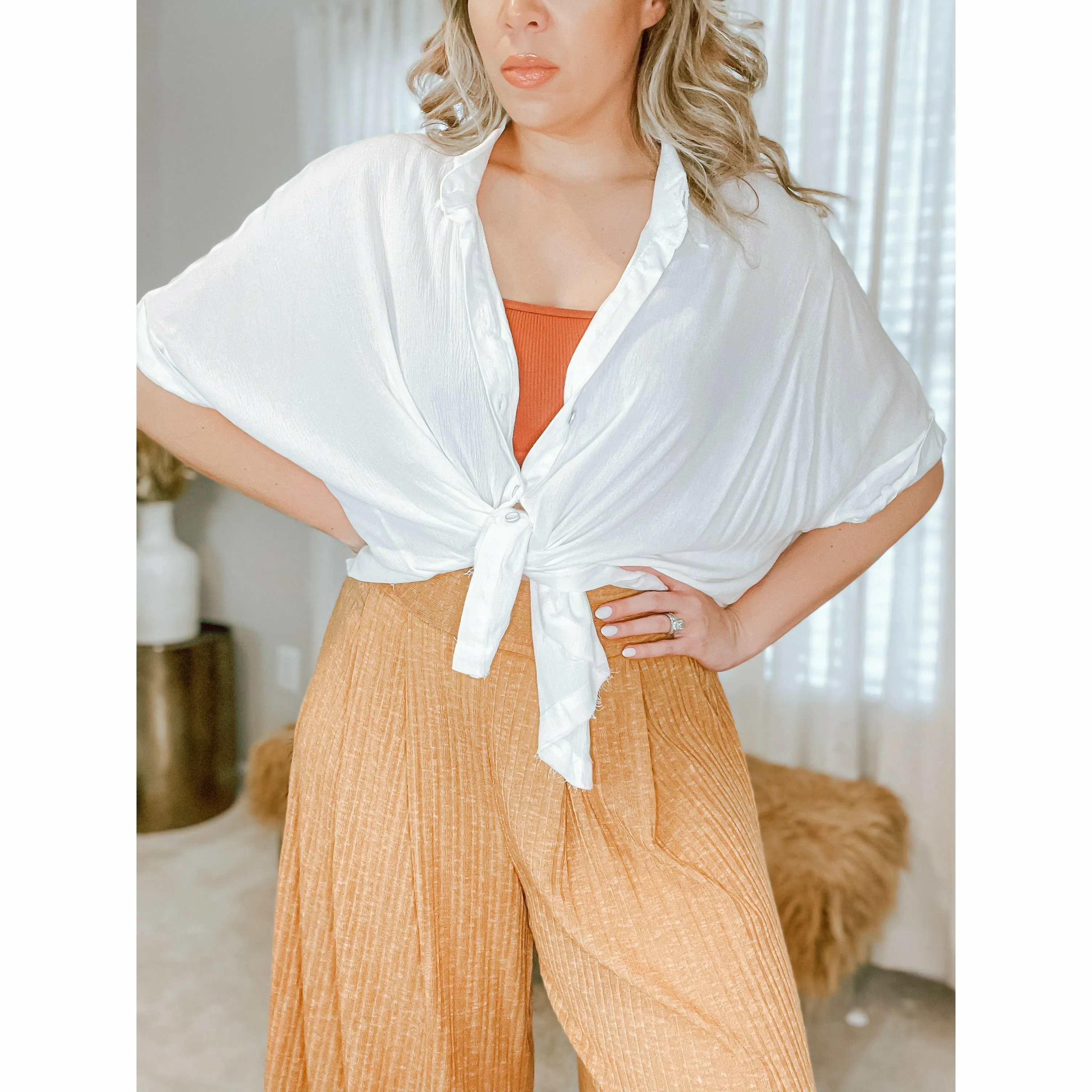 Scarlet Button Down Top