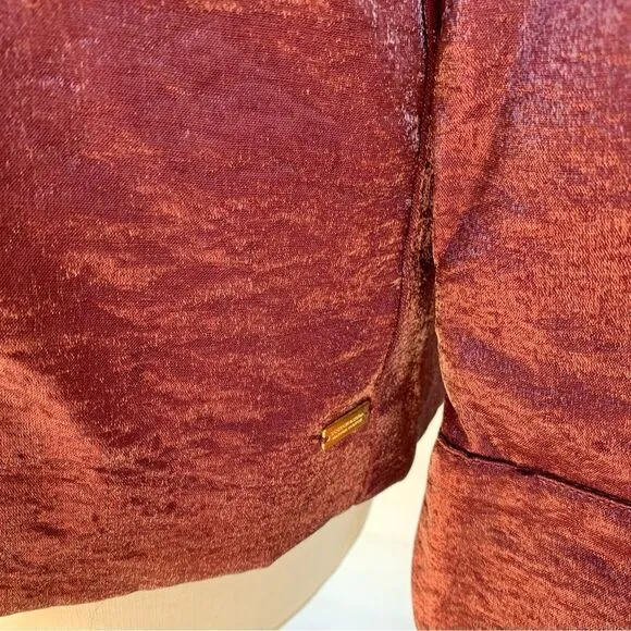 Scotch &amp; Soda Dress Blazer Shiny Belted Jacket NWT Metallic Plum Rust M Red