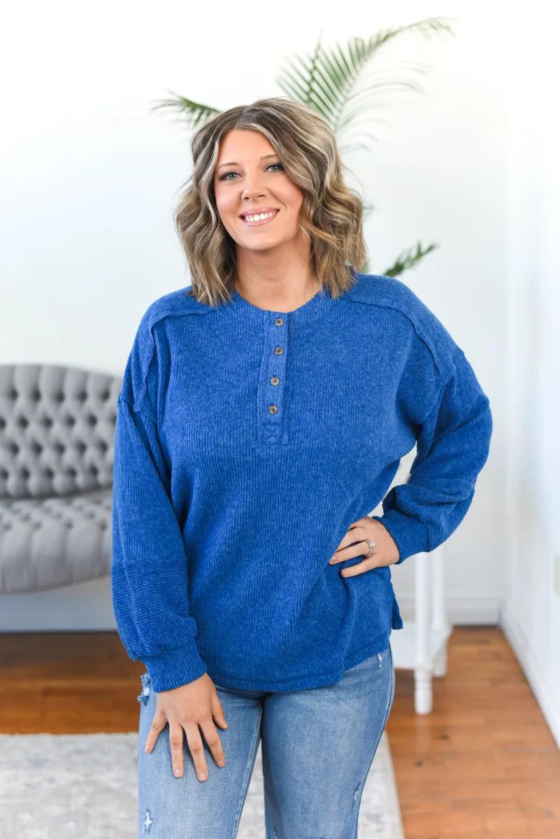 Scout Brushed Ribbed Henley Top