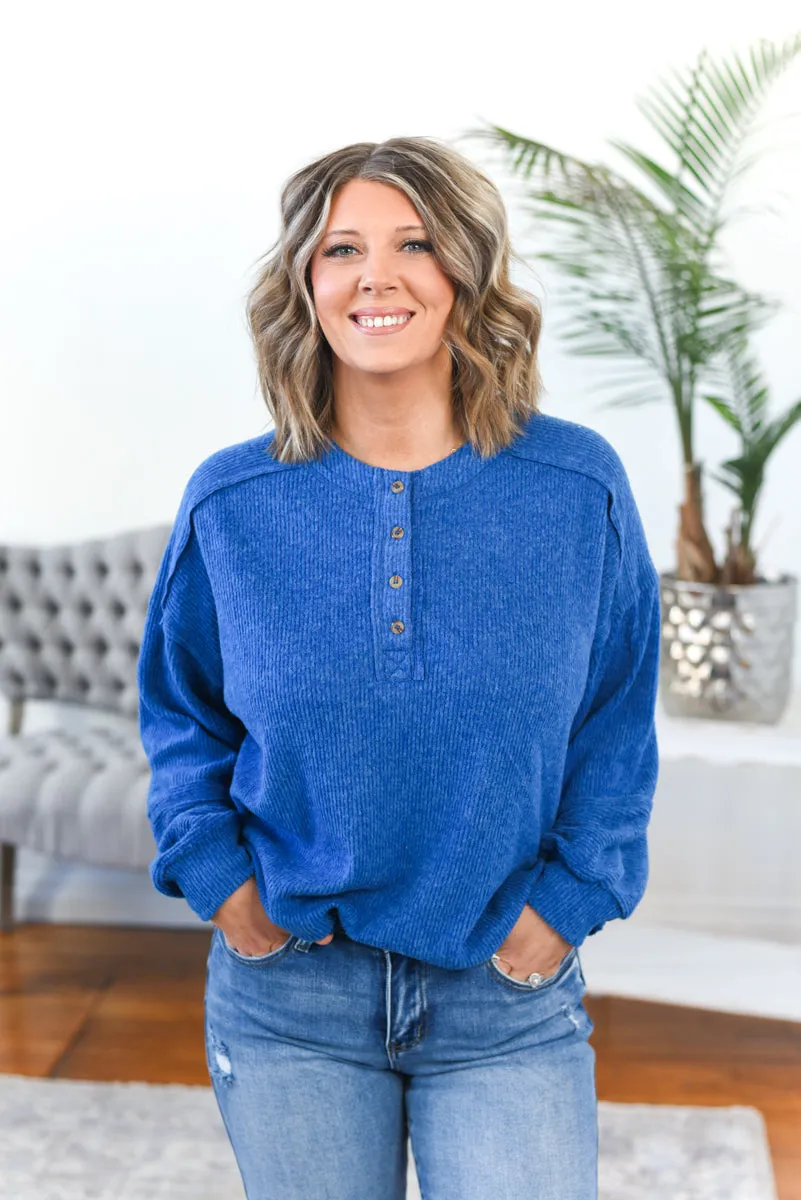 Scout Brushed Ribbed Henley Top