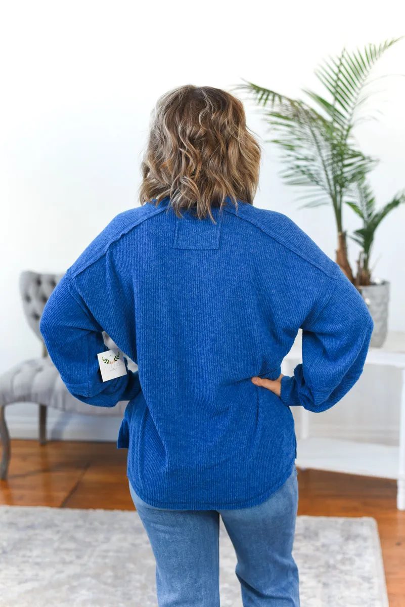 Scout Brushed Ribbed Henley Top