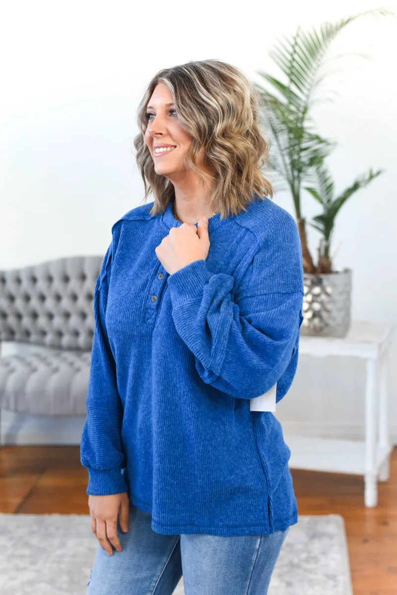 Scout Brushed Ribbed Henley Top