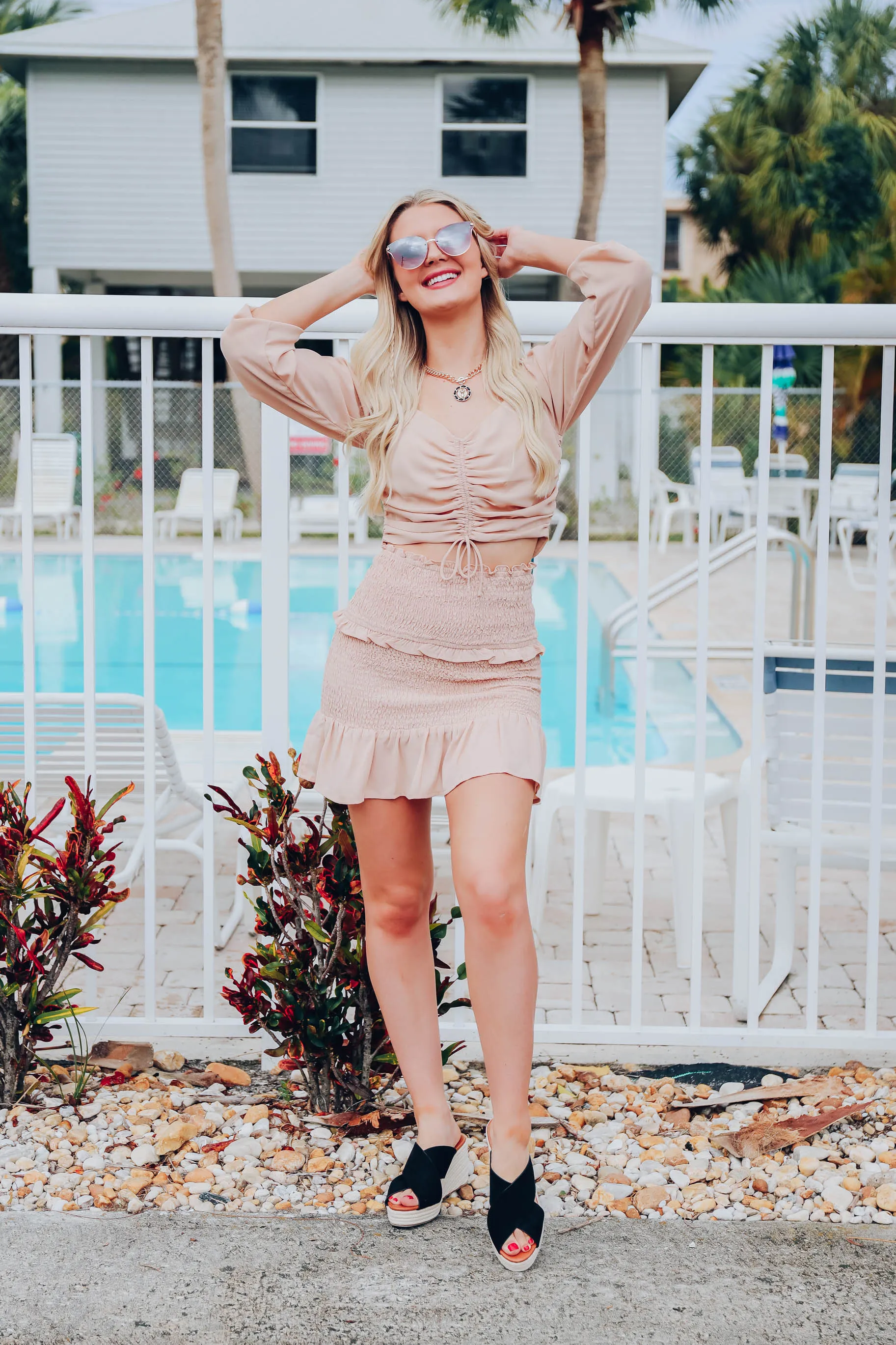 Sensational Ruched Skirt - Nude
