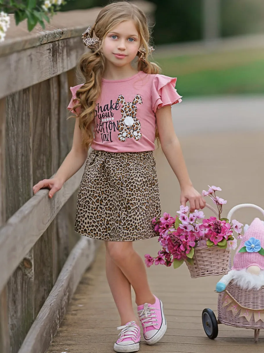 Shake Your Cotton Tail Leopard Skirt Set