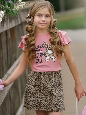 Shake Your Cotton Tail Leopard Skirt Set