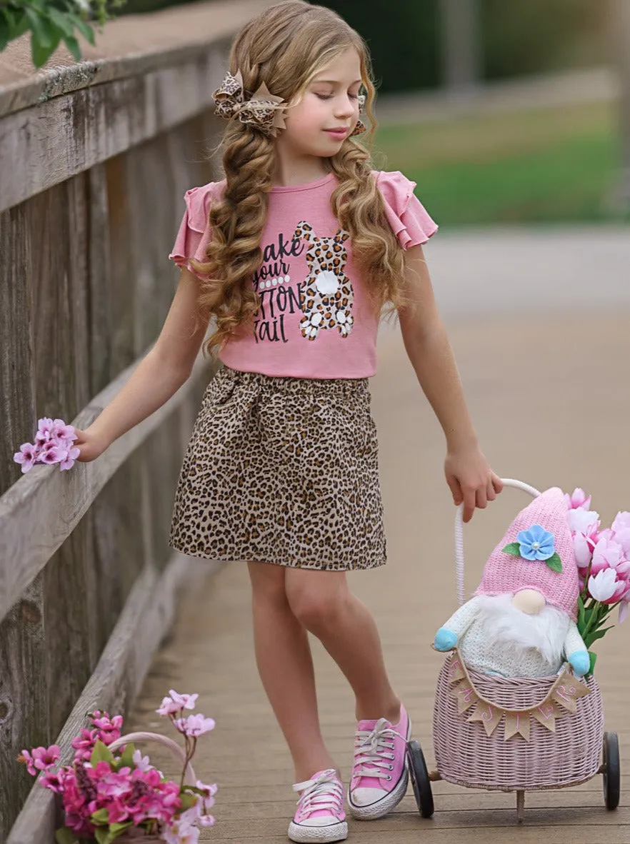 Shake Your Cotton Tail Leopard Skirt Set