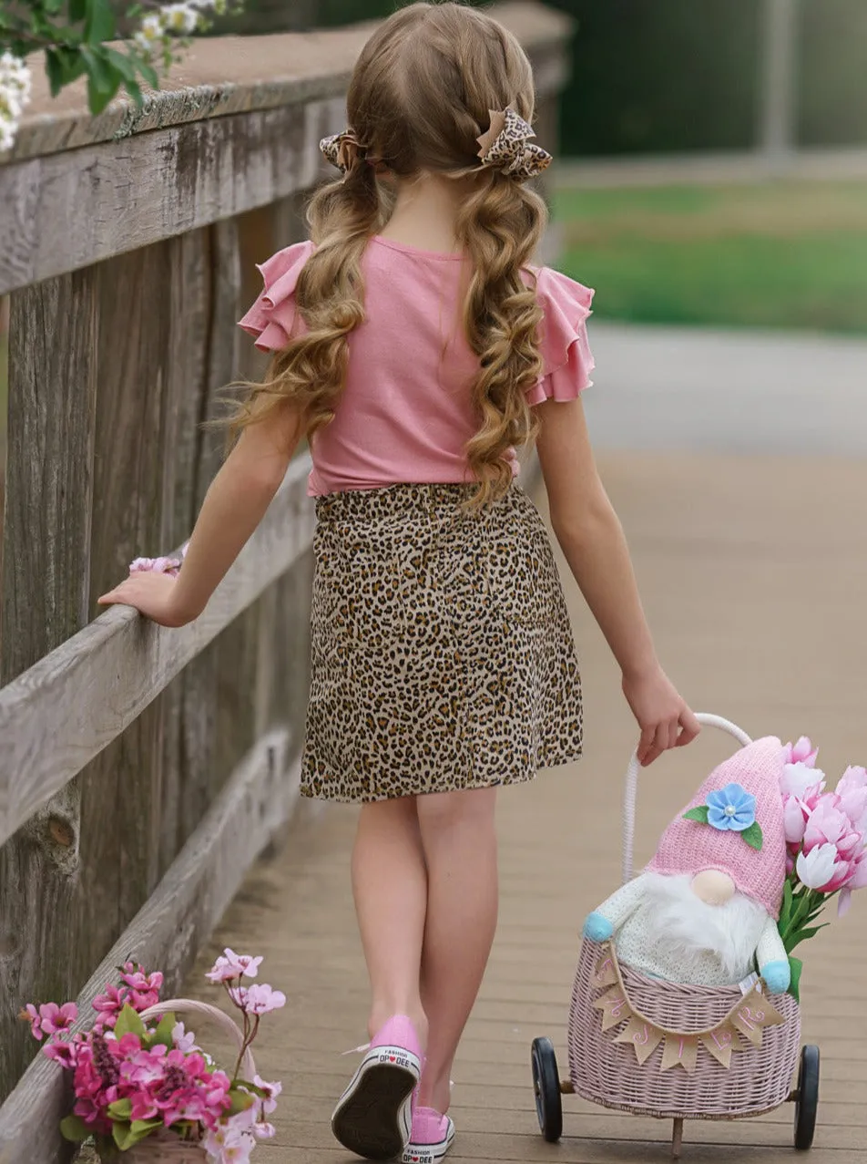 Shake Your Cotton Tail Leopard Skirt Set