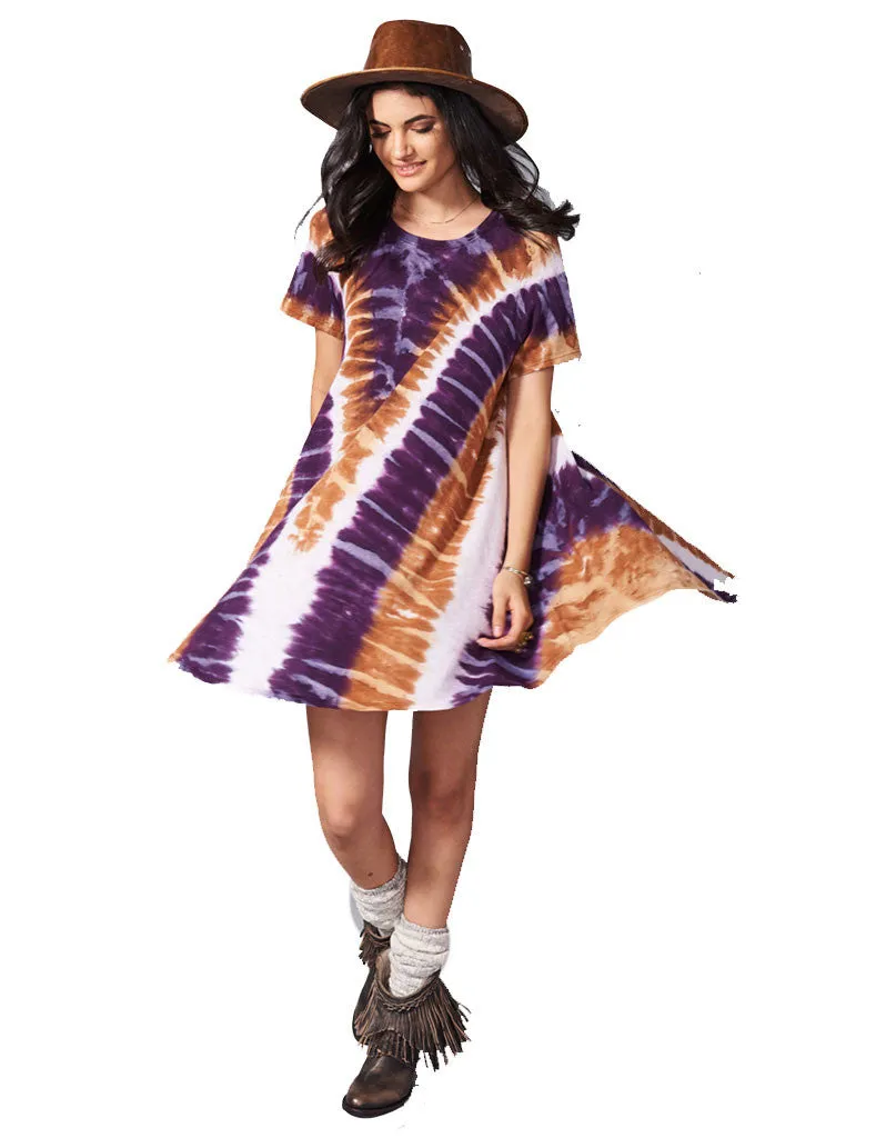 Show Me Your Mumu Gant Flow Dress in Tiger Tie Dye