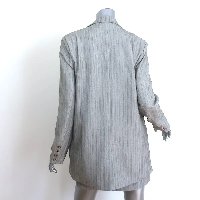 Showpo Maryanne Strapless Mini Dress & Blazer Set Gray Pinstripe Size US 2 NEW