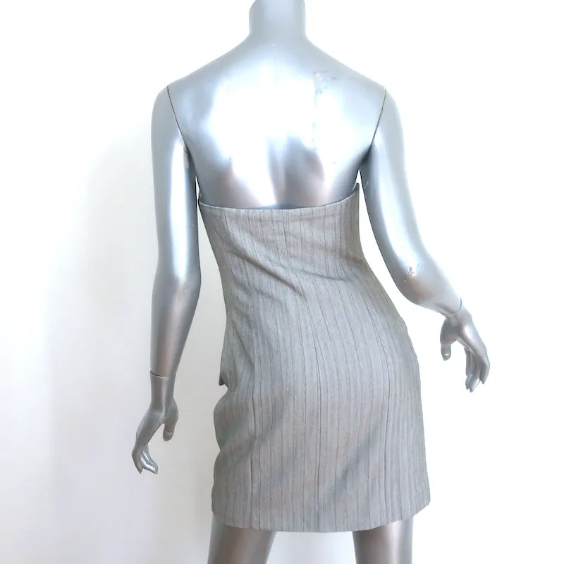 Showpo Maryanne Strapless Mini Dress & Blazer Set Gray Pinstripe Size US 2 NEW
