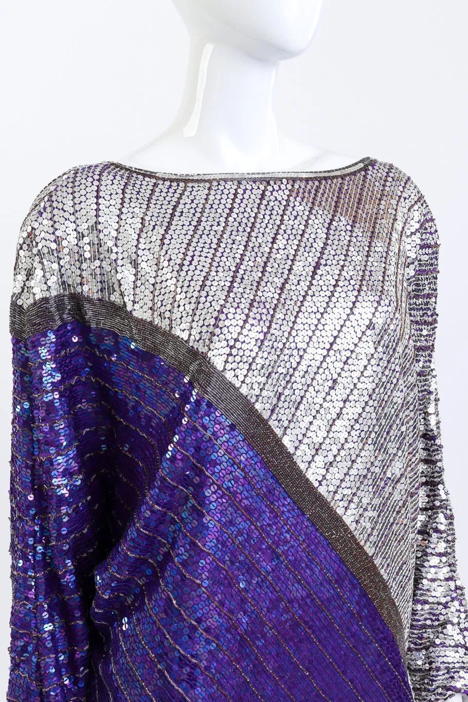Silk Striped Sequin Dress