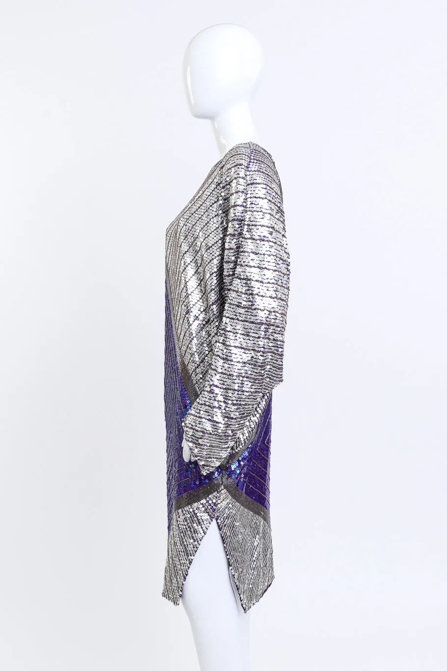 Silk Striped Sequin Dress
