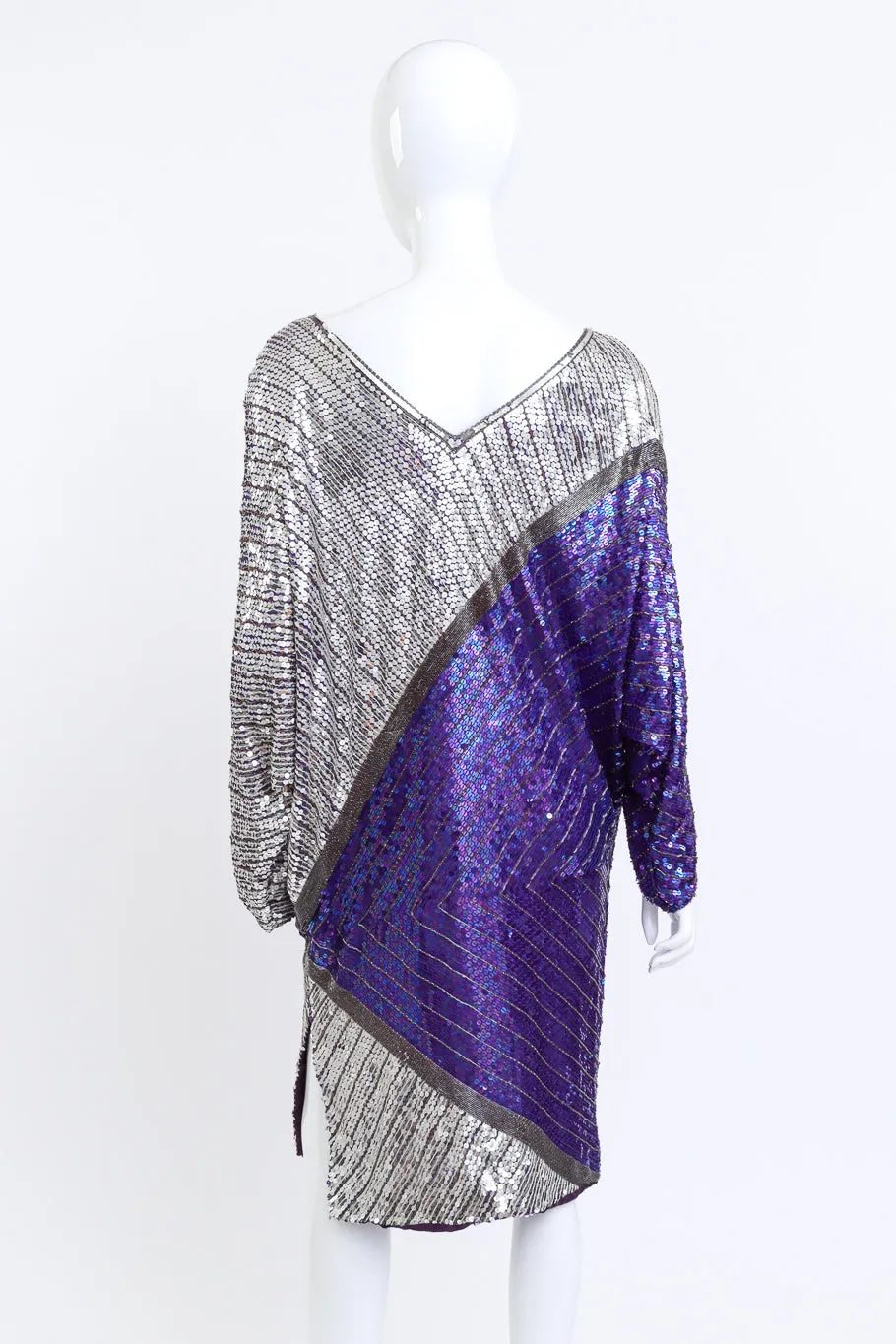 Silk Striped Sequin Dress