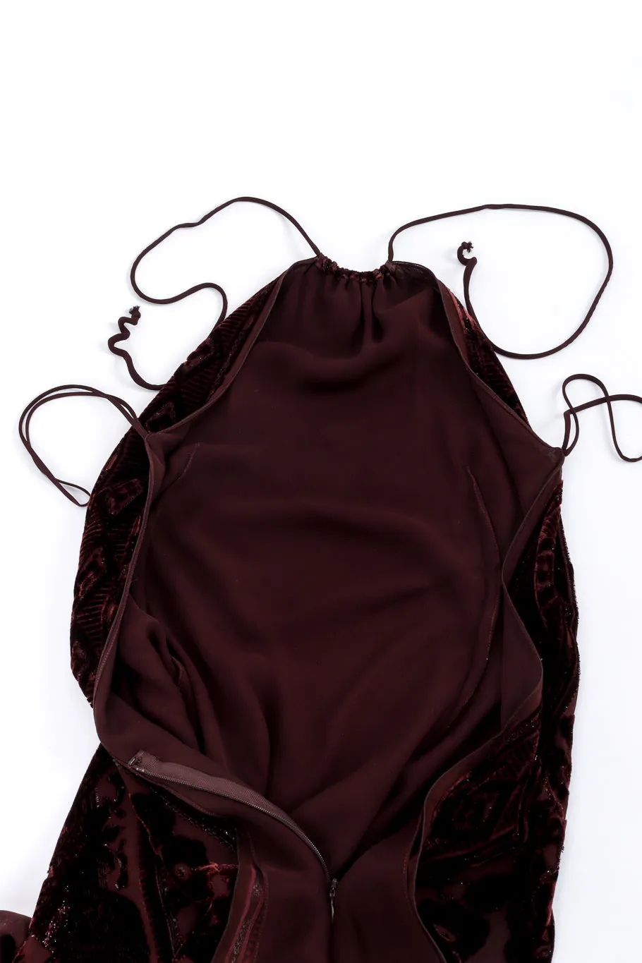 Silk Velvet Bias Halter Dress