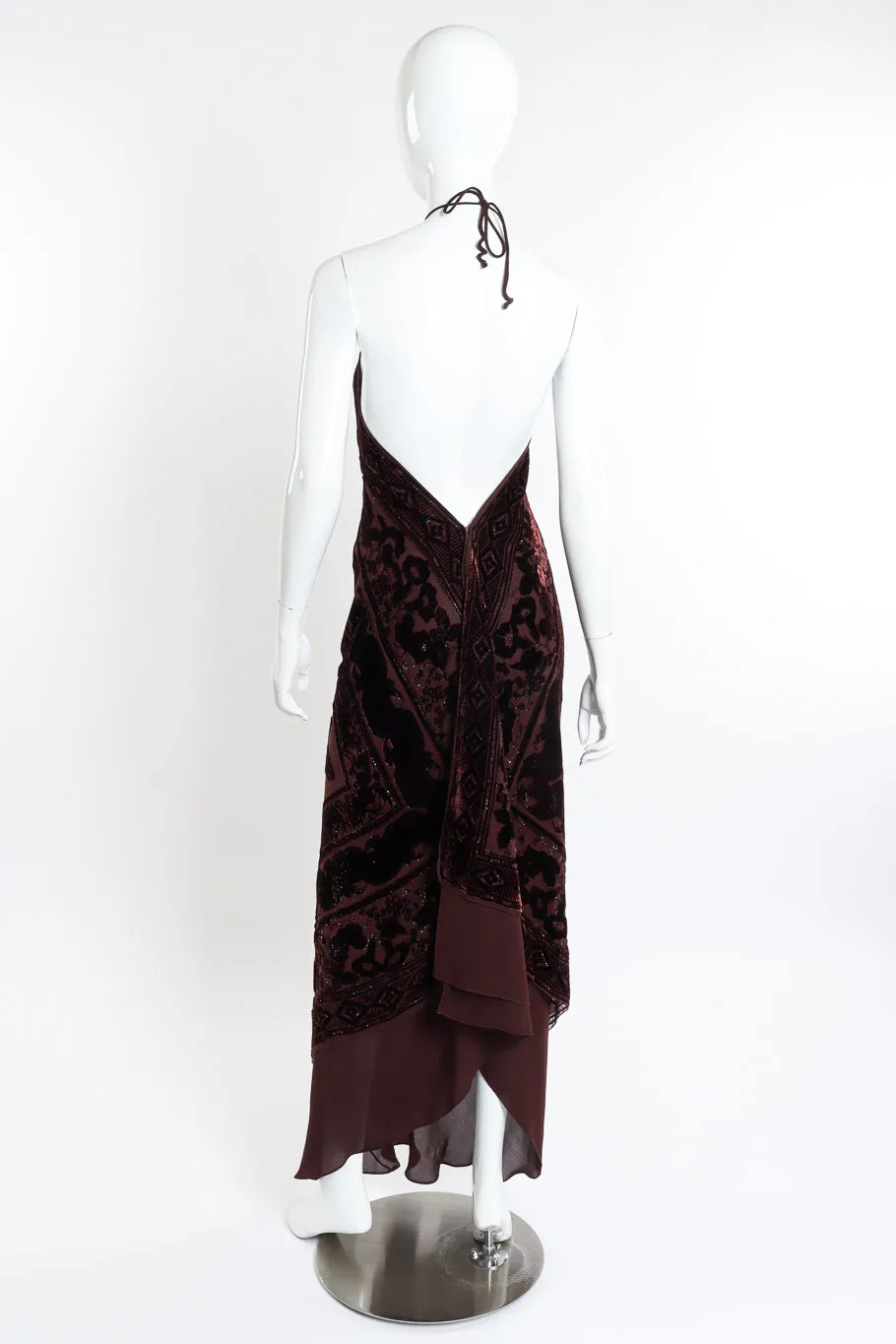 Silk Velvet Bias Halter Dress