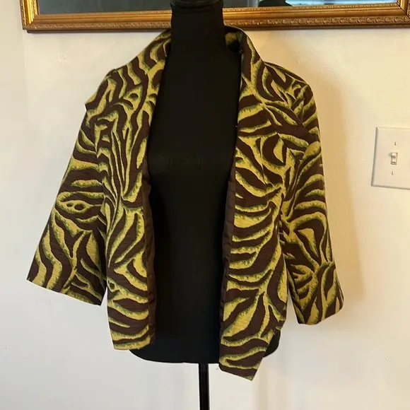 SilkLand Silk One Button Front Blazer with Pockets, Sz. S.