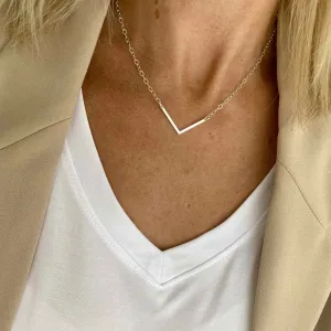 Silver Chevron Necklace