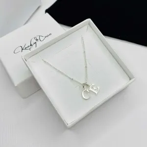 Silver Two Initial Necklace