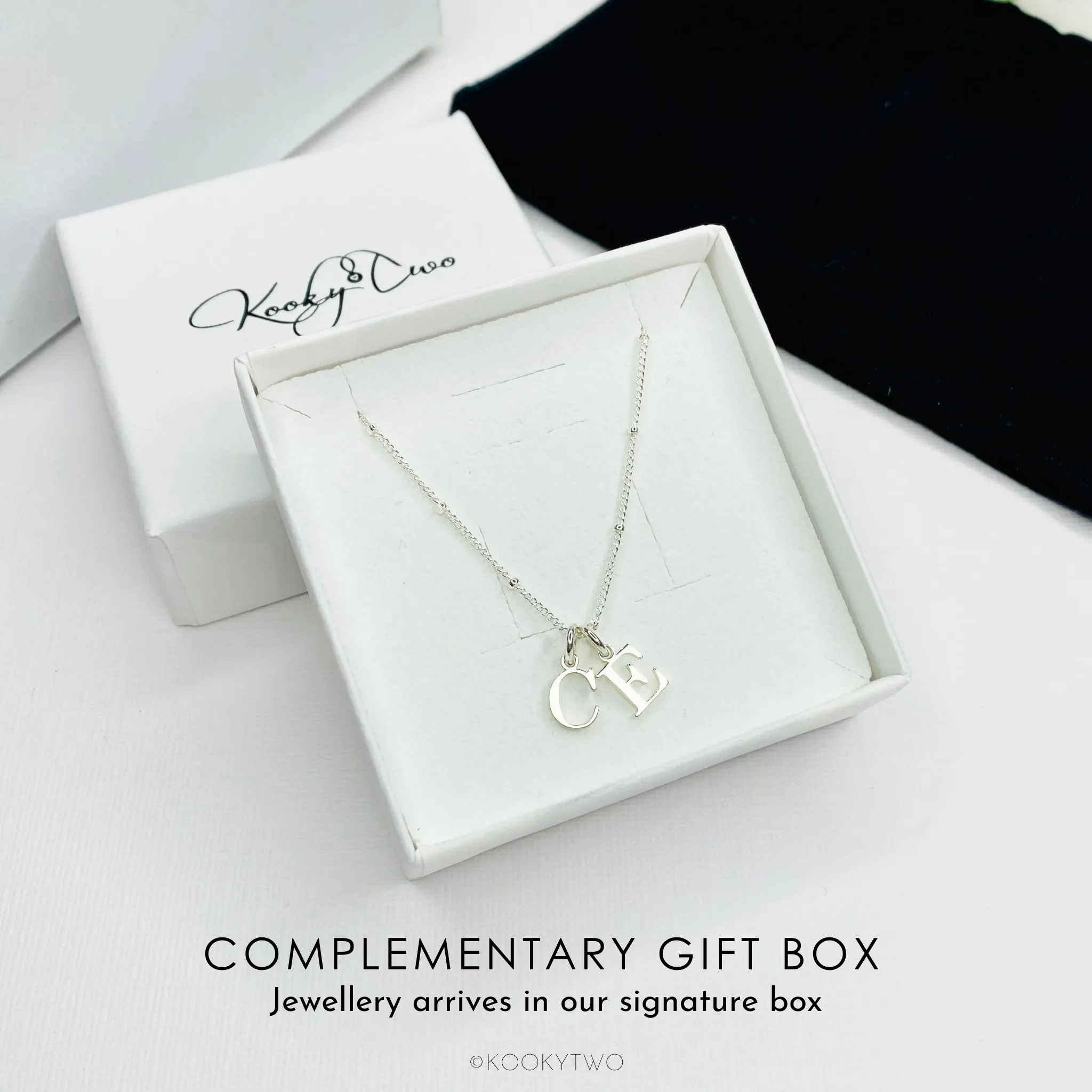 Silver Two Initial Necklace