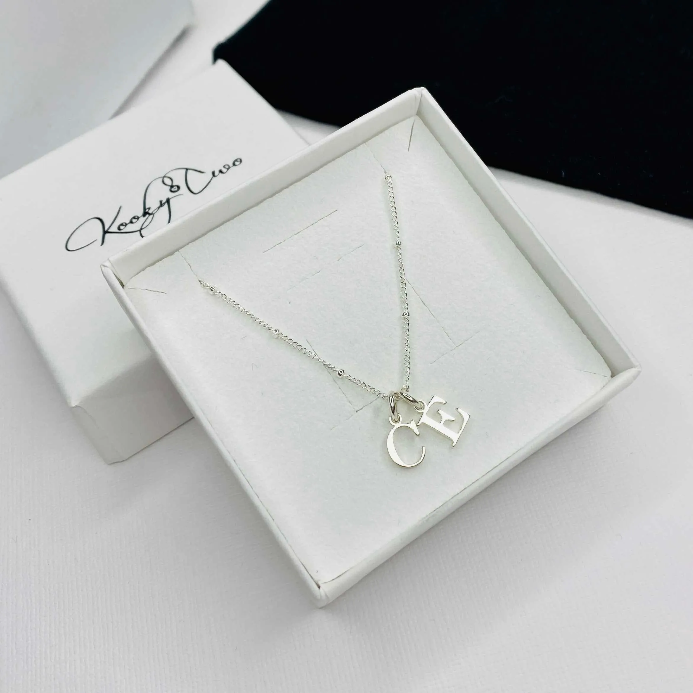 Silver Two Initial Necklace