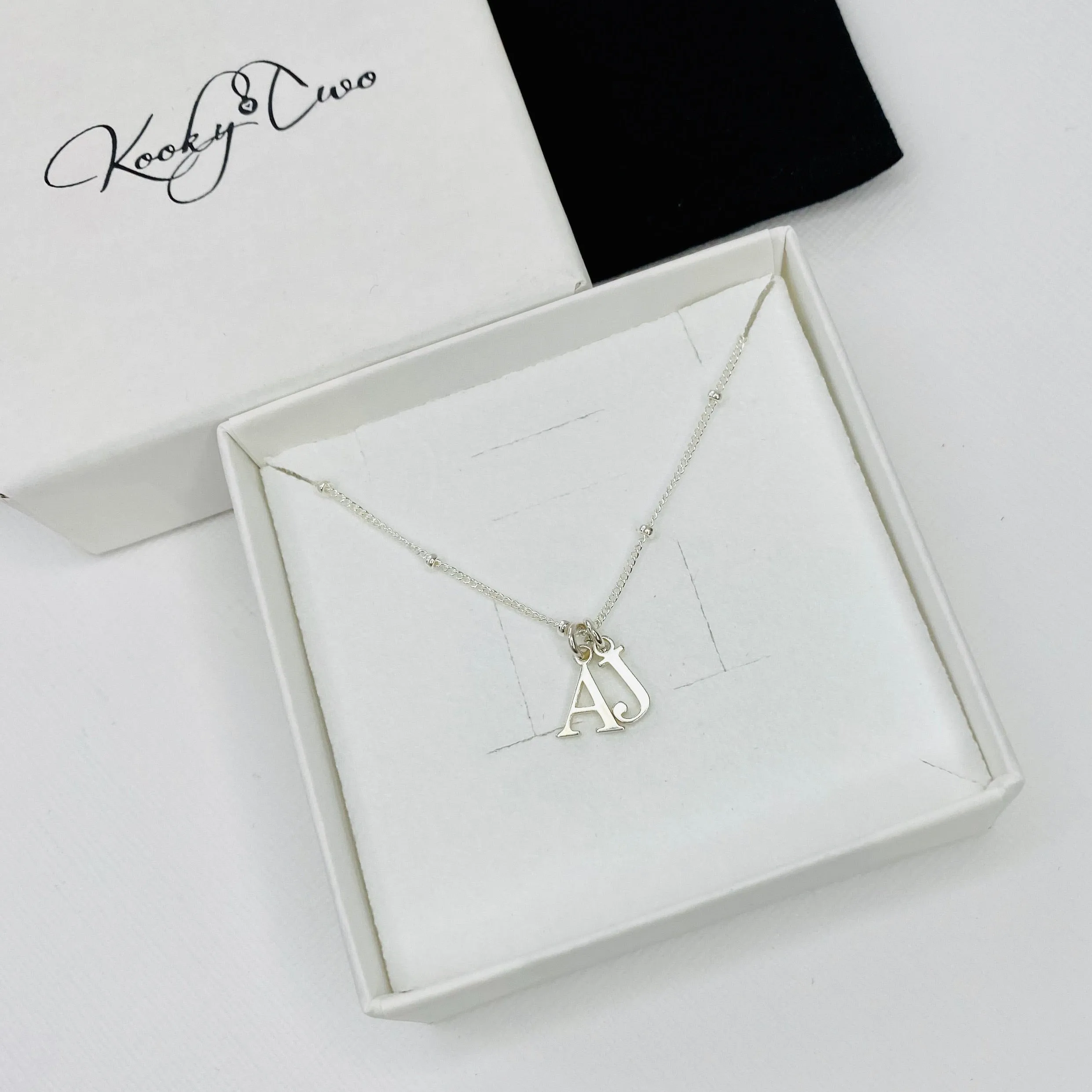 Silver Two Initial Necklace