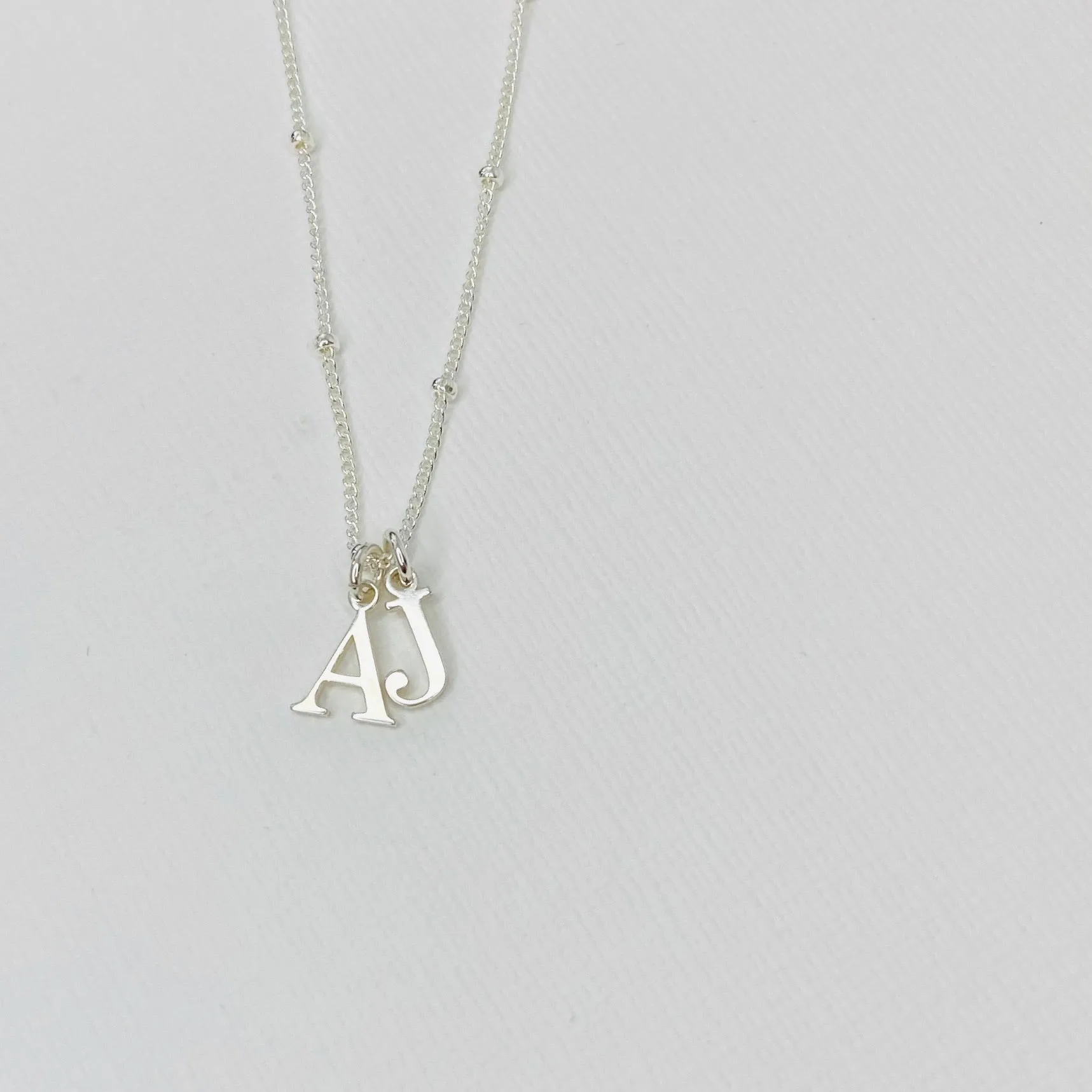 Silver Two Initial Necklace