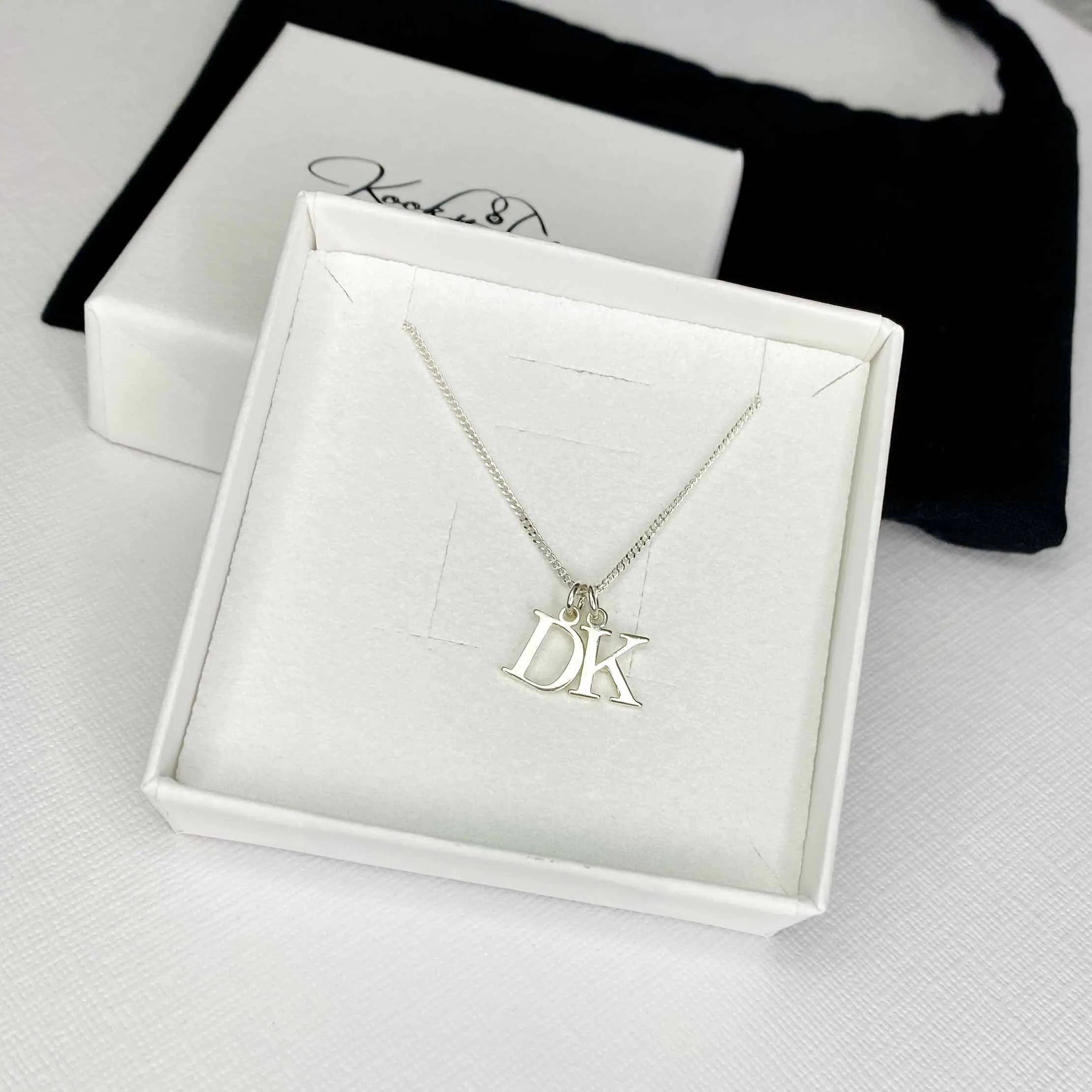 Silver Two Initial Necklace