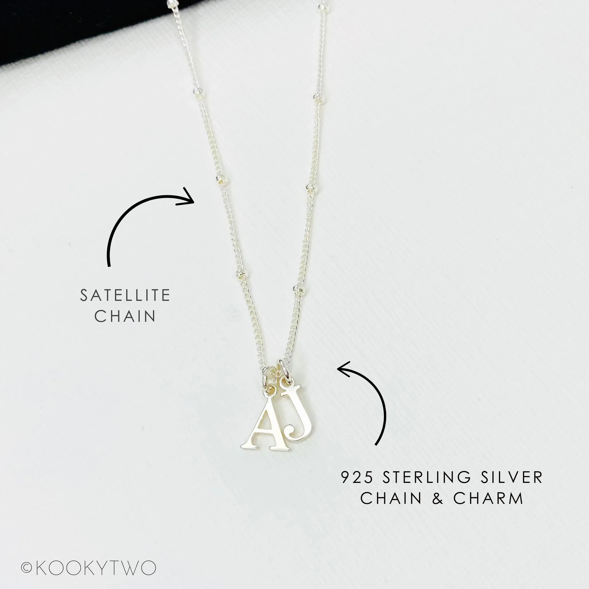 Silver Two Initial Necklace