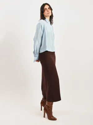 Sky Cropped Button Down Shirt
