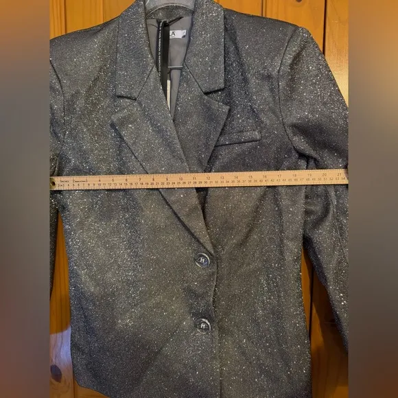 SLA THE LABEL Grey Paloma Blazer women’s sz Small- grey glitter- NWT