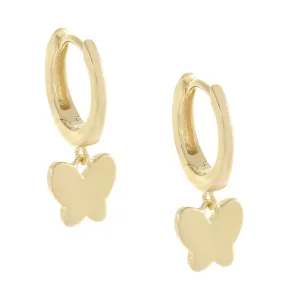 Solid Butterfly Huggie Earring