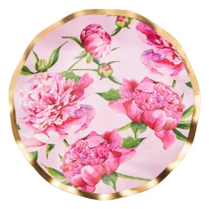 Sophistiplate Wavy Salad Plate Pink Peonies