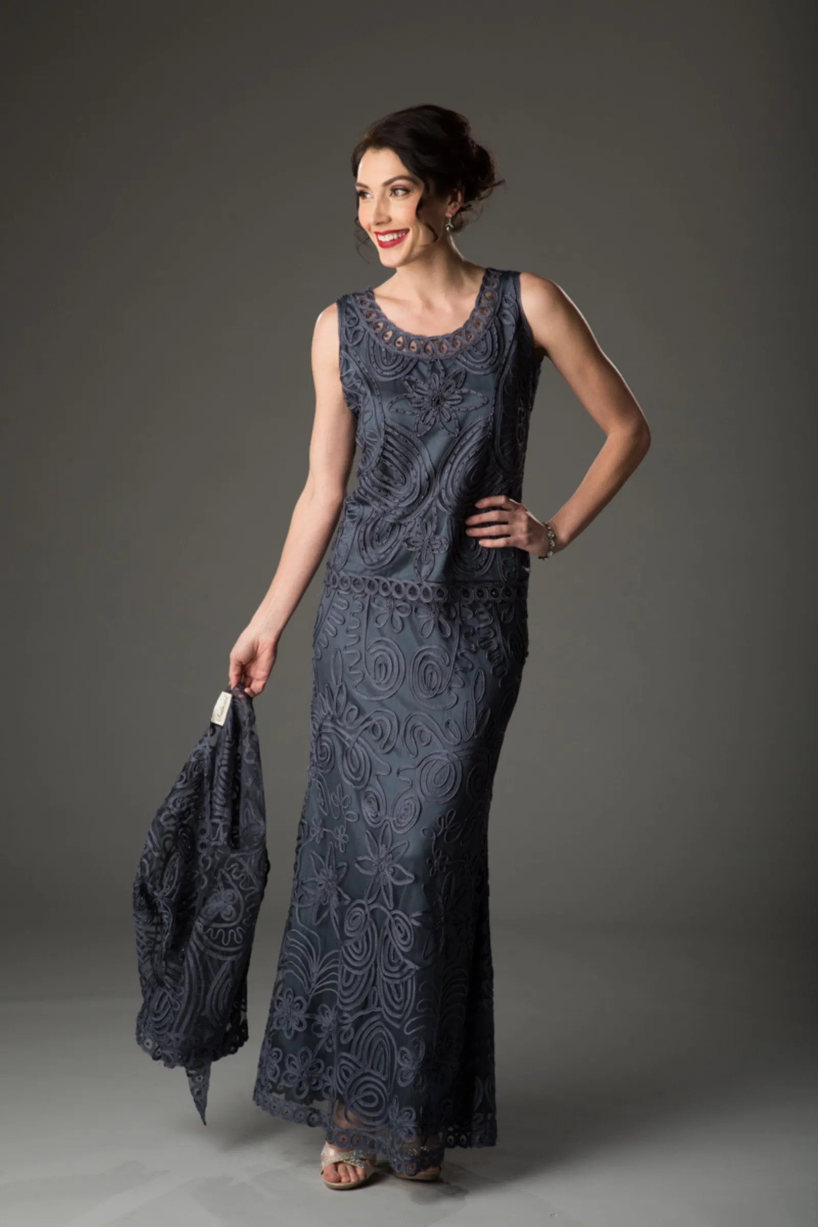 Soulmates 1506 Classic Soutache Lace Jacket Top and Skirt Set