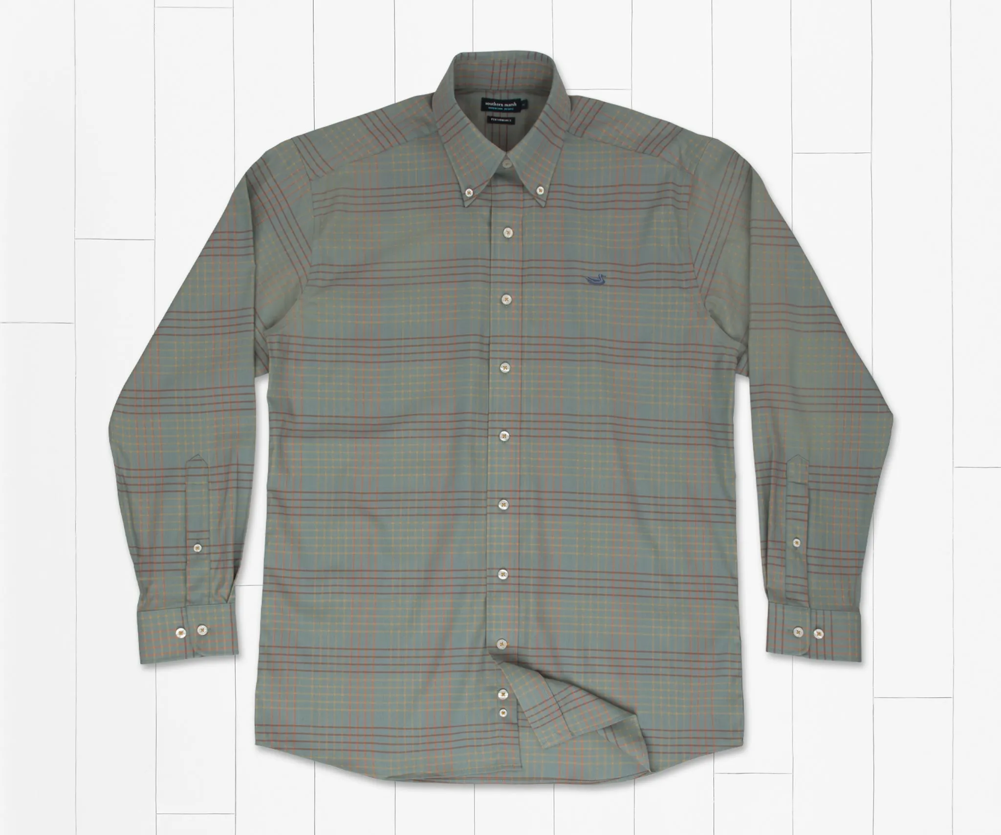 Southern Marsh Winfield Grid Performance Dress Shirt