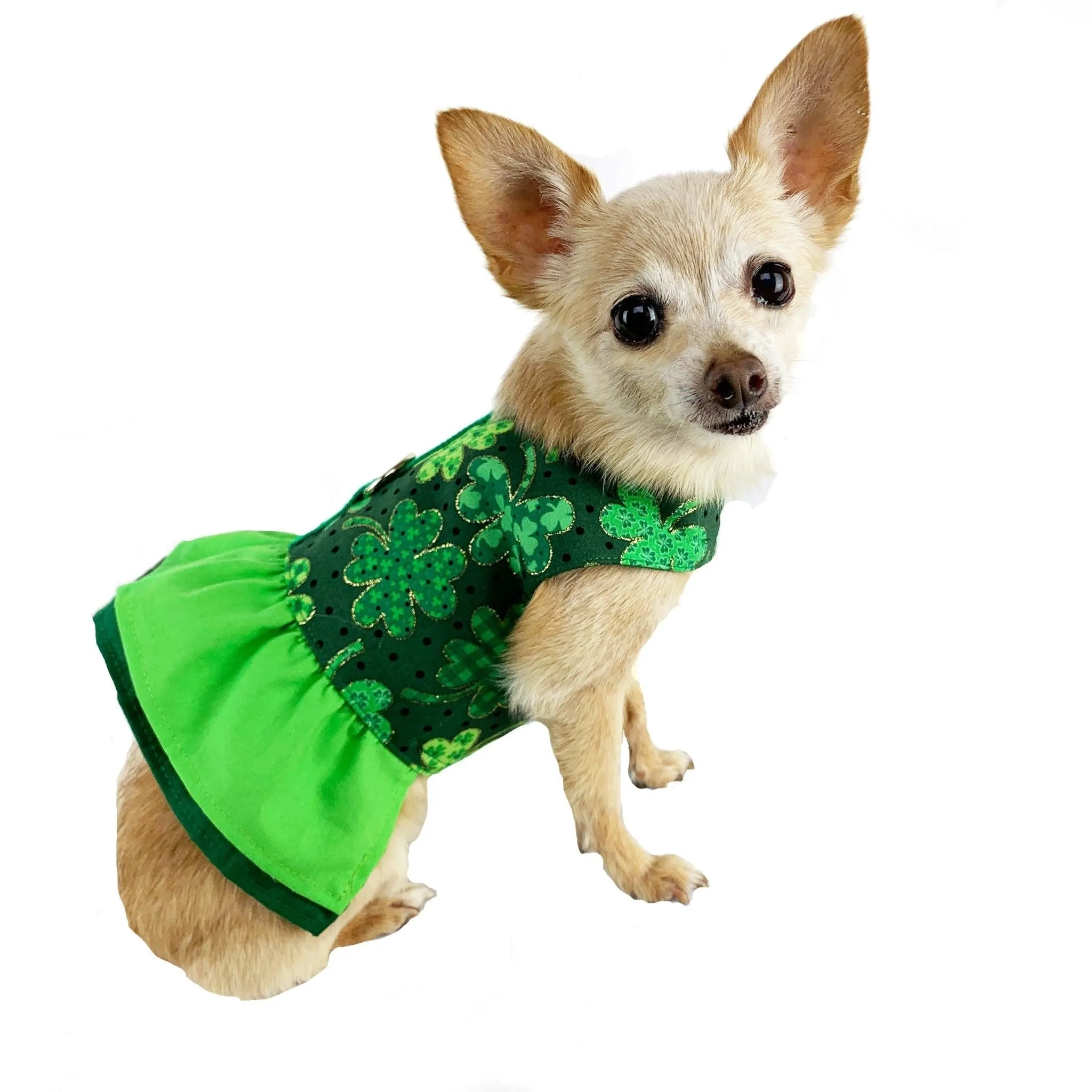 St. Patrick'a Day Shamrock Ruffled Harness - Small - Last One