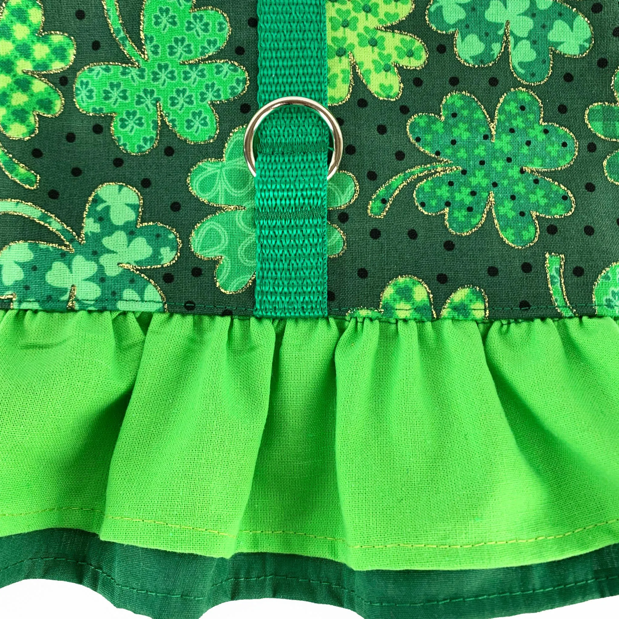 St. Patrick'a Day Shamrock Ruffled Harness - Small - Last One