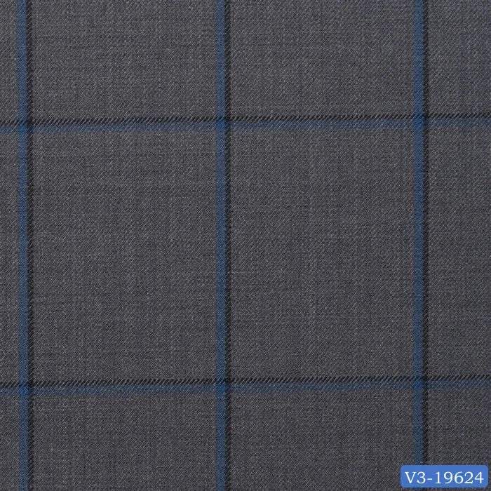 Steel Grey with Blue Windowpane Vest