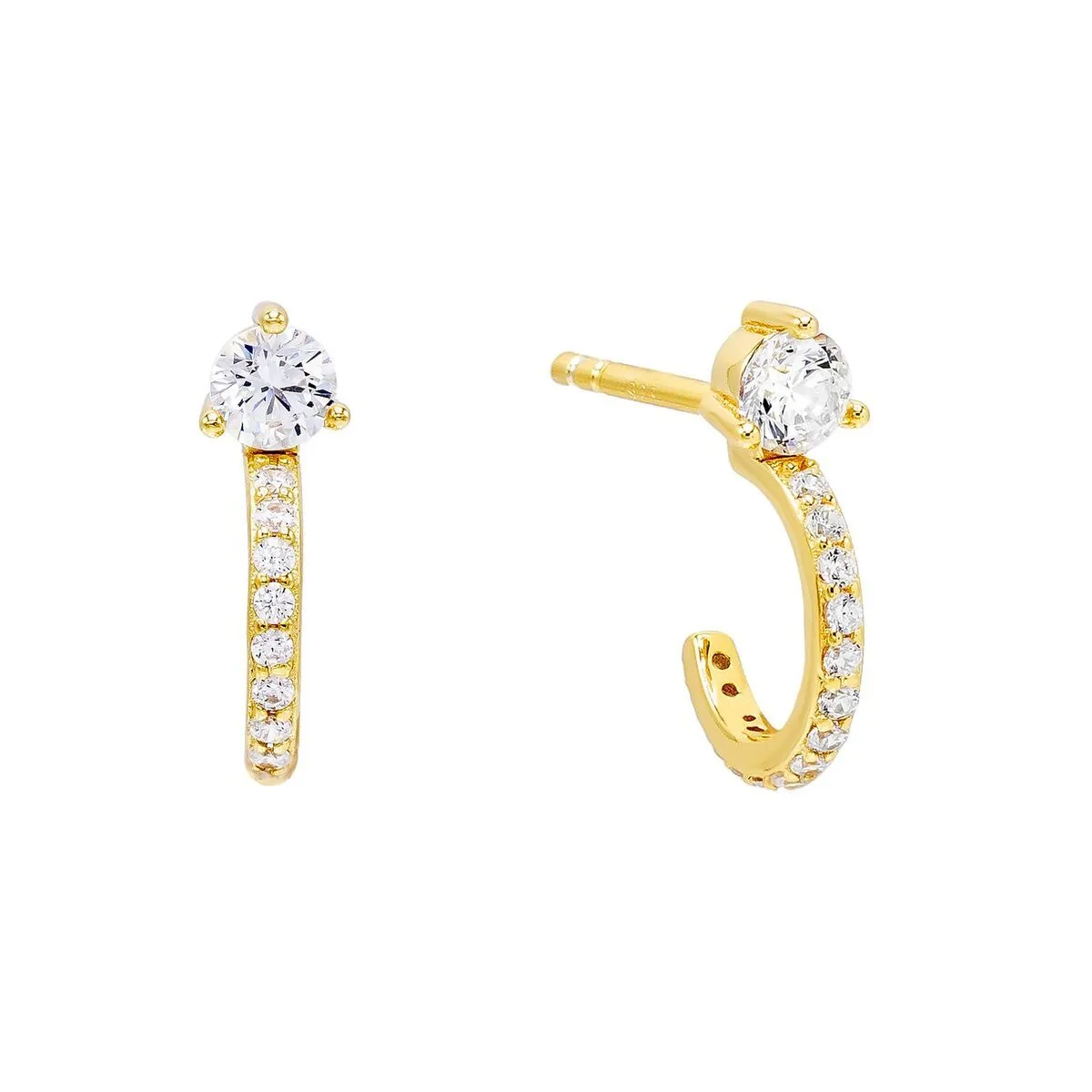 Stone Hoop Stud Earring