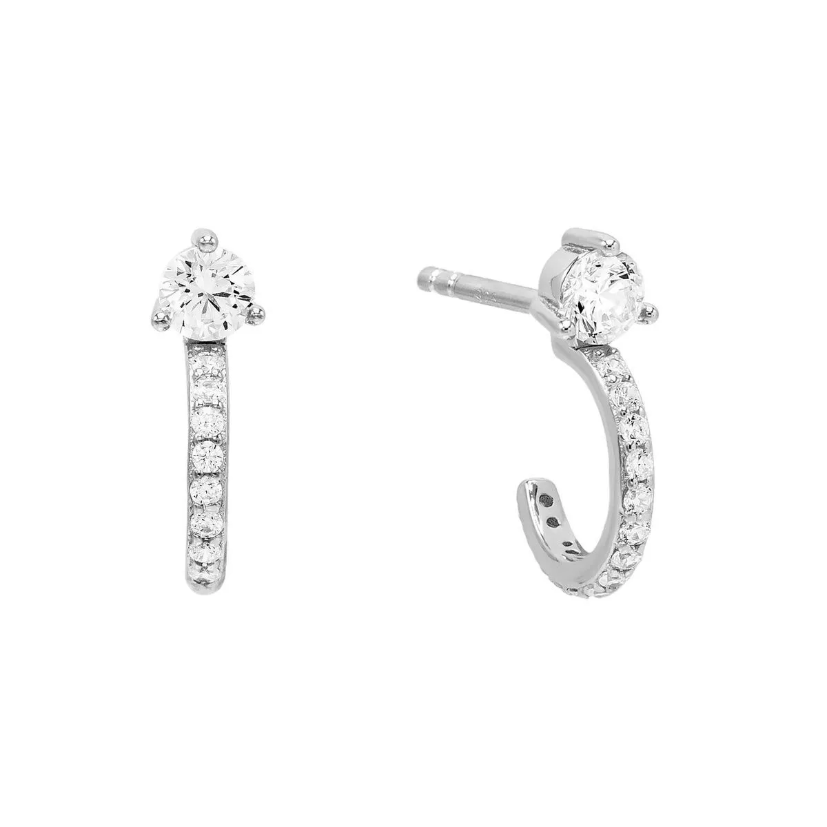 Stone Hoop Stud Earring