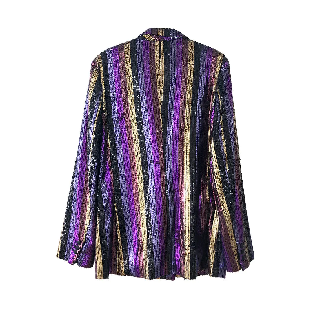 Striped Sequin Blazer